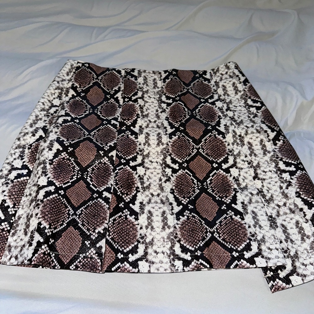 She + Sky Snakeskin Skirt